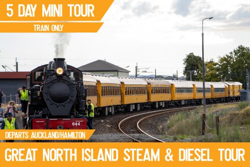 Great North Island Steam & Diesel Tour - 5 Day TRAIN ONLY - AKL to Palmerston North